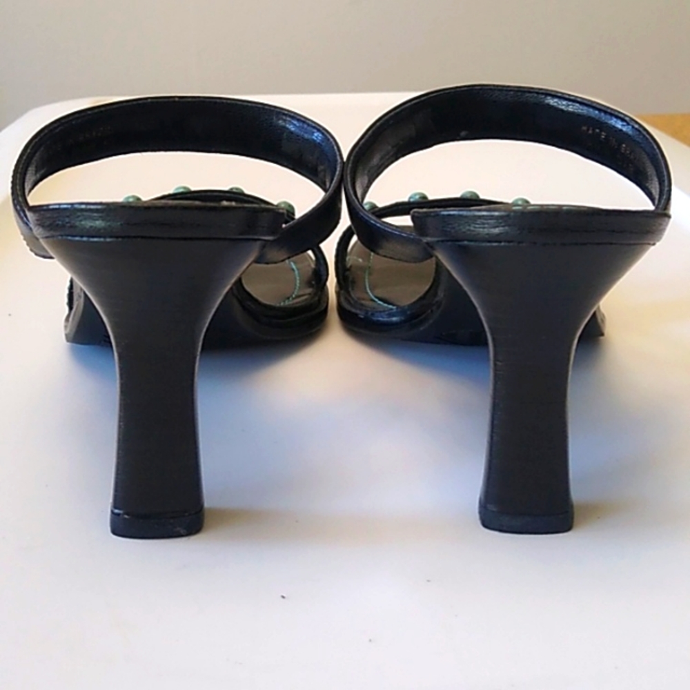 Nickels 2-Strap Slide Heeled Sandals, Black, 8.5 M - Picture 3 of 5